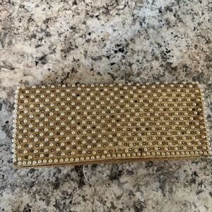 Nettie Rosenstein VINTAGE one of a kind 1960’s pearl rhinestone envelope clutch